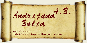 Andrijana Bolta vizit kartica